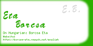 eta borcsa business card